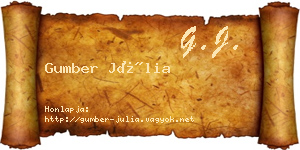 Gumber Júlia névjegykártya